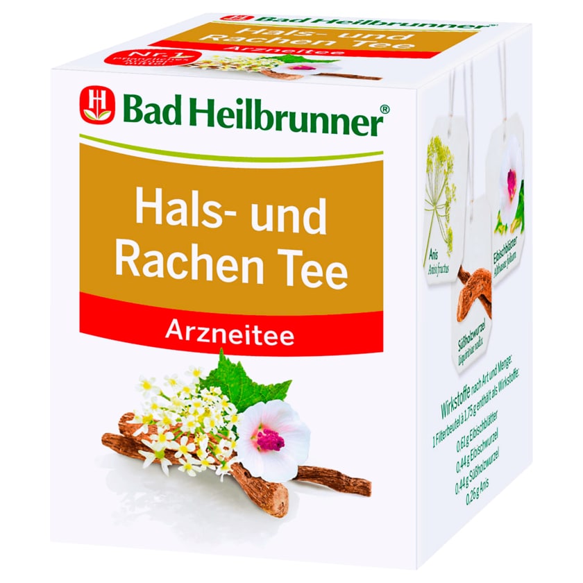 Bad Heilbrunner Arzneitee Hals- und Rachen Tee 14g, 8 Beutel